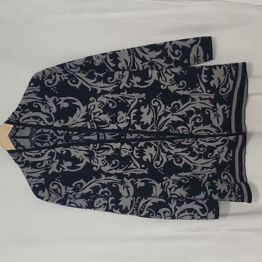 NEVE Charlotte Merino Wool Black & Gray Cardigan Size S